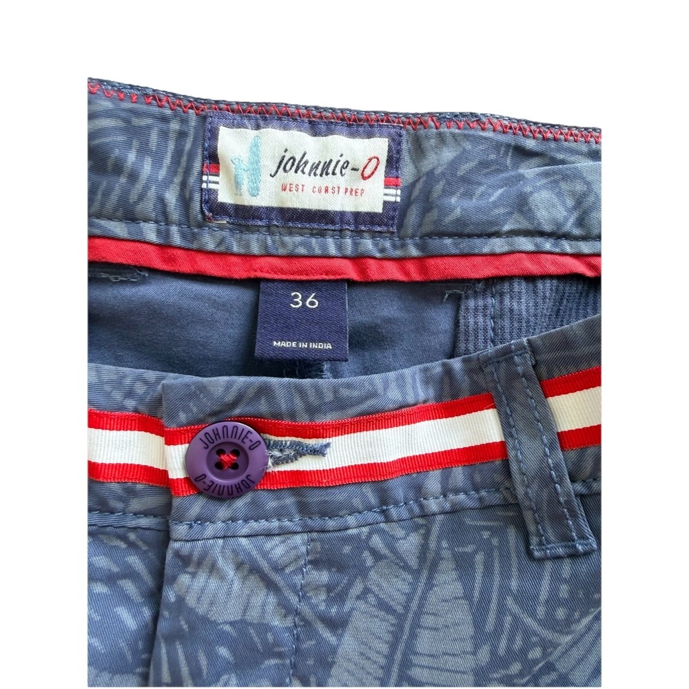 Johnnie o west coast prep shorts mens size 36 Blue Bermuda chino floral - Picture 3 of 7
